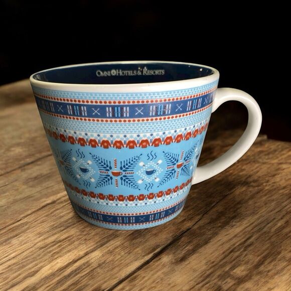 Omni Hotels Resorts Honey And Hank Hot Chocolate Ceramic Mug Fair Isle Pattern - Picture 1 of 11